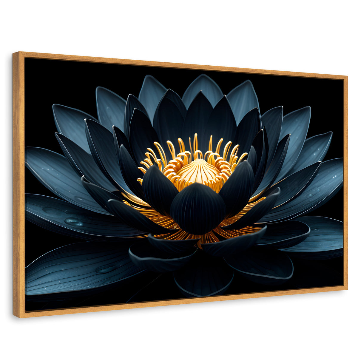 Cuadros Decorativos Canvas Revolution | Loto En Sombra | Rectangular | Portada | Marco Madera