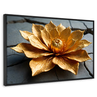 Cuadros Decorativos Canvas Revolution | Loto Oro Mistico | Rectangular | Portada | Marco Negro