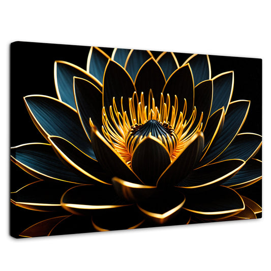 Cuadros Decorativos Canvas Revolution | Loto Oro Oscuro | Rectangular | Portada | Marco SinMarco