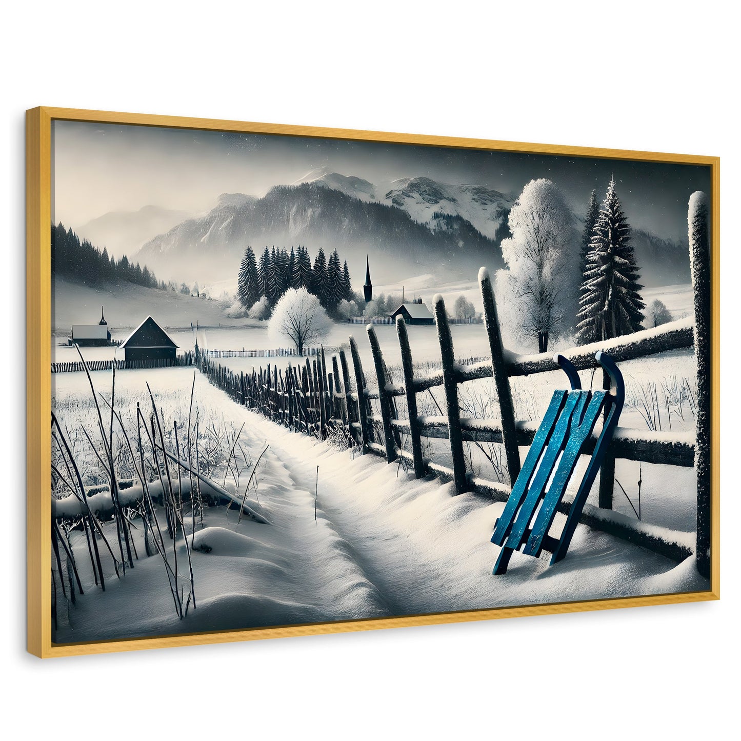 Cuadros Decorativos Canvas Revolution | Luz De Madera | Rectangular | Portada | Marco Dorado