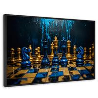 Cuadros Decorativos Canvas Revolution | Majestad Azul Oro | Rectangular | Portada | Marco Negro