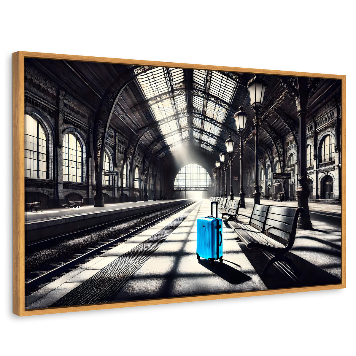 Cuadros Decorativos Canvas Revolution | Maleta En Espera | Rectangular | Portada | Marco Madera