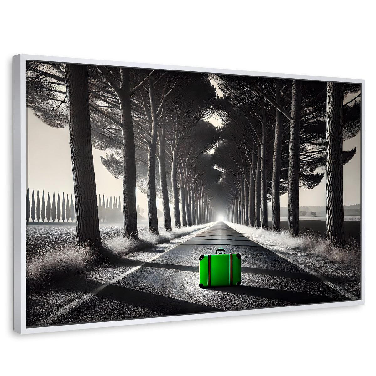 Cuadros Decorativos Canvas Revolution | Maleta Solitaria | Rectangular | Portada | Marco Blanco