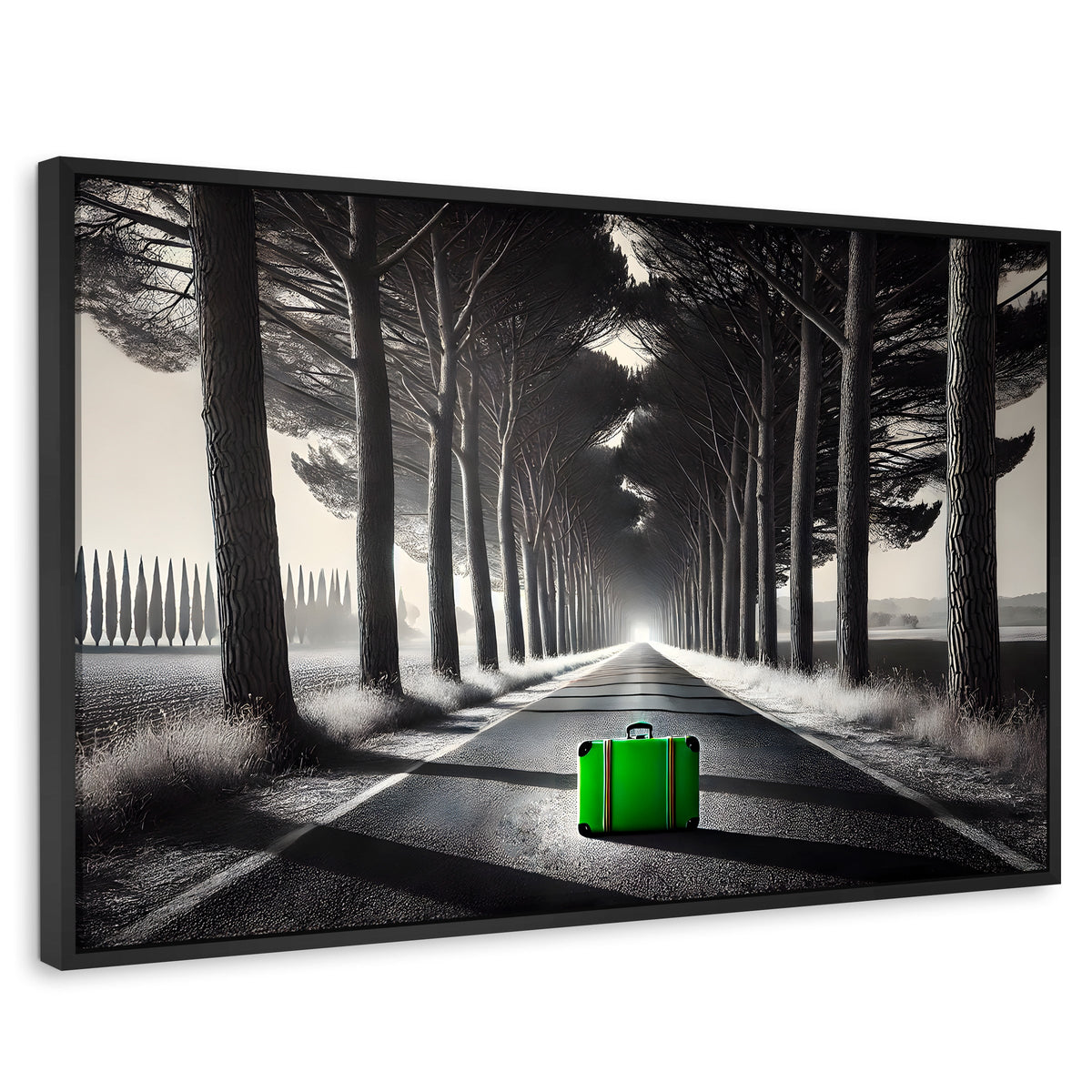 Cuadros Decorativos Canvas Revolution | Maleta Solitaria | Rectangular | Portada | Marco Negro