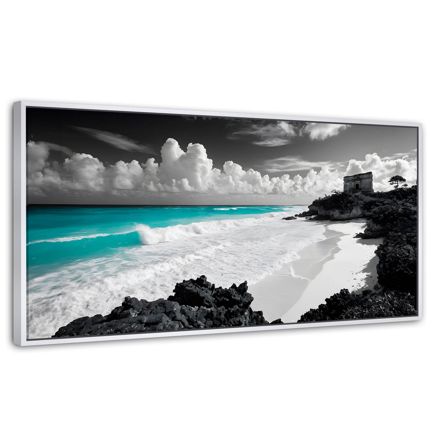Cuadros Decorativos Canvas Revolution | Mar De Cristal | Panoramico | Portada | Marco Dorado