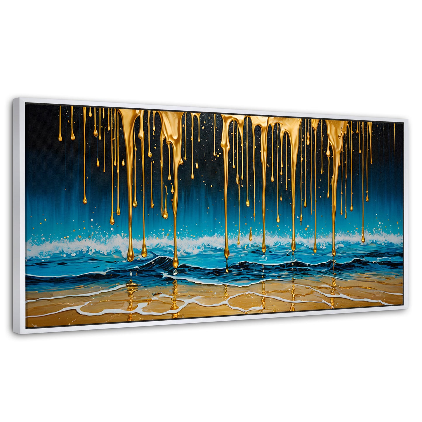 Cuadros Decorativos Canvas Revolution | Mar Nocturno Dorado | Panoramico | Portada