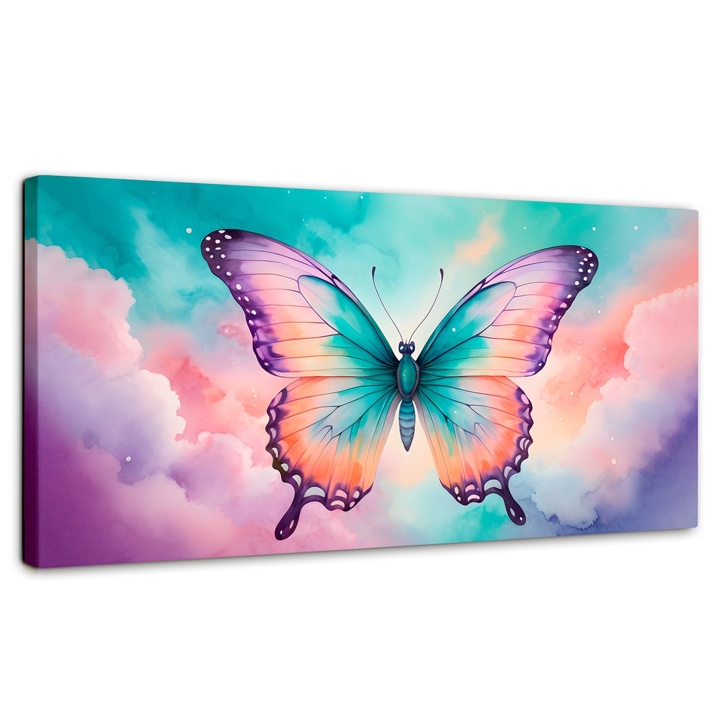 Cuadros Decorativos Canvas Revolution | Mariposa Celeste | Panoramico | Portada | Marco SinMarco