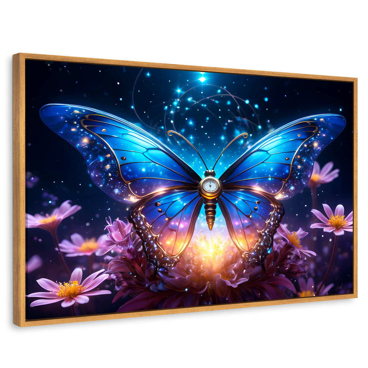 Cuadros Decorativos Canvas Revolution | Mariposa Celestial | Rectangular | Portada | Marco Madera