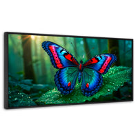 Cuadros Decorativos Canvas Revolution | Mariposa De Selva | Panoramico | Portada | Marco Plateado