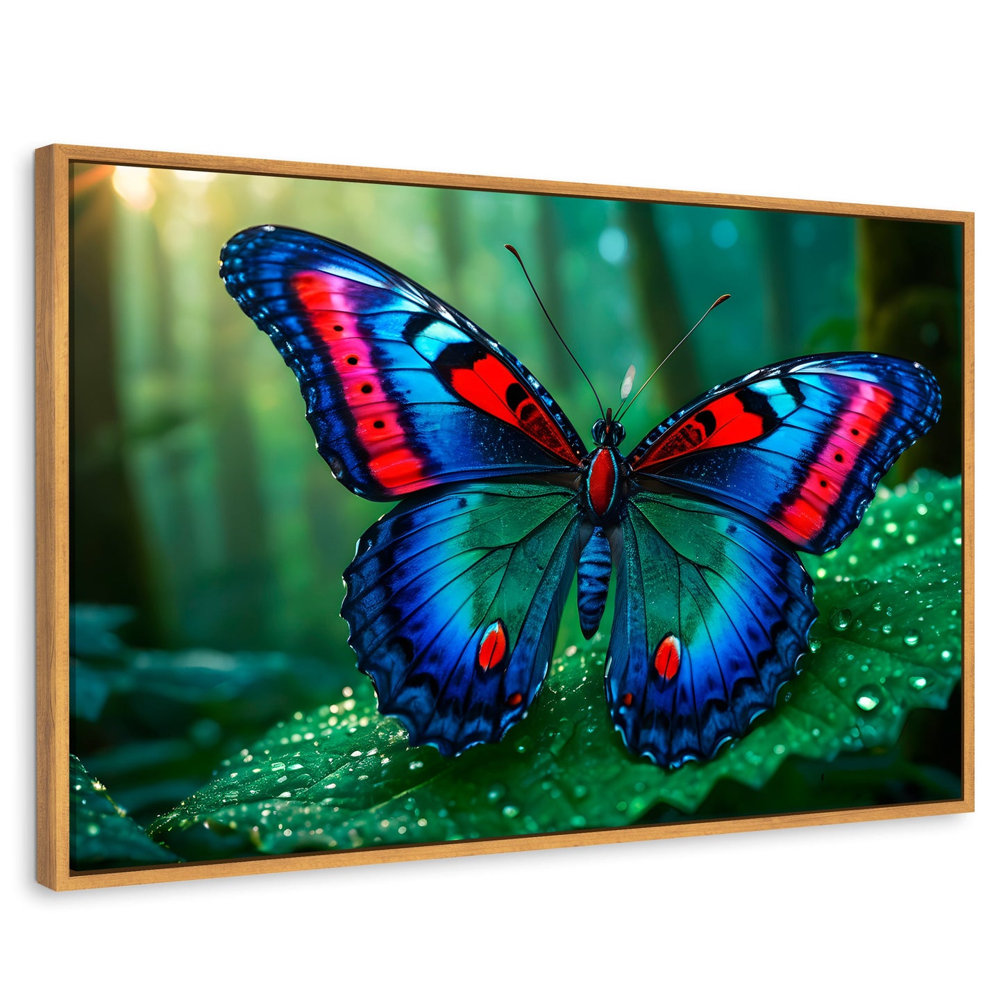 Cuadros Decorativos Canvas Revolution | Mariposa De Selva | Rectangular | Portada | Marco Madera