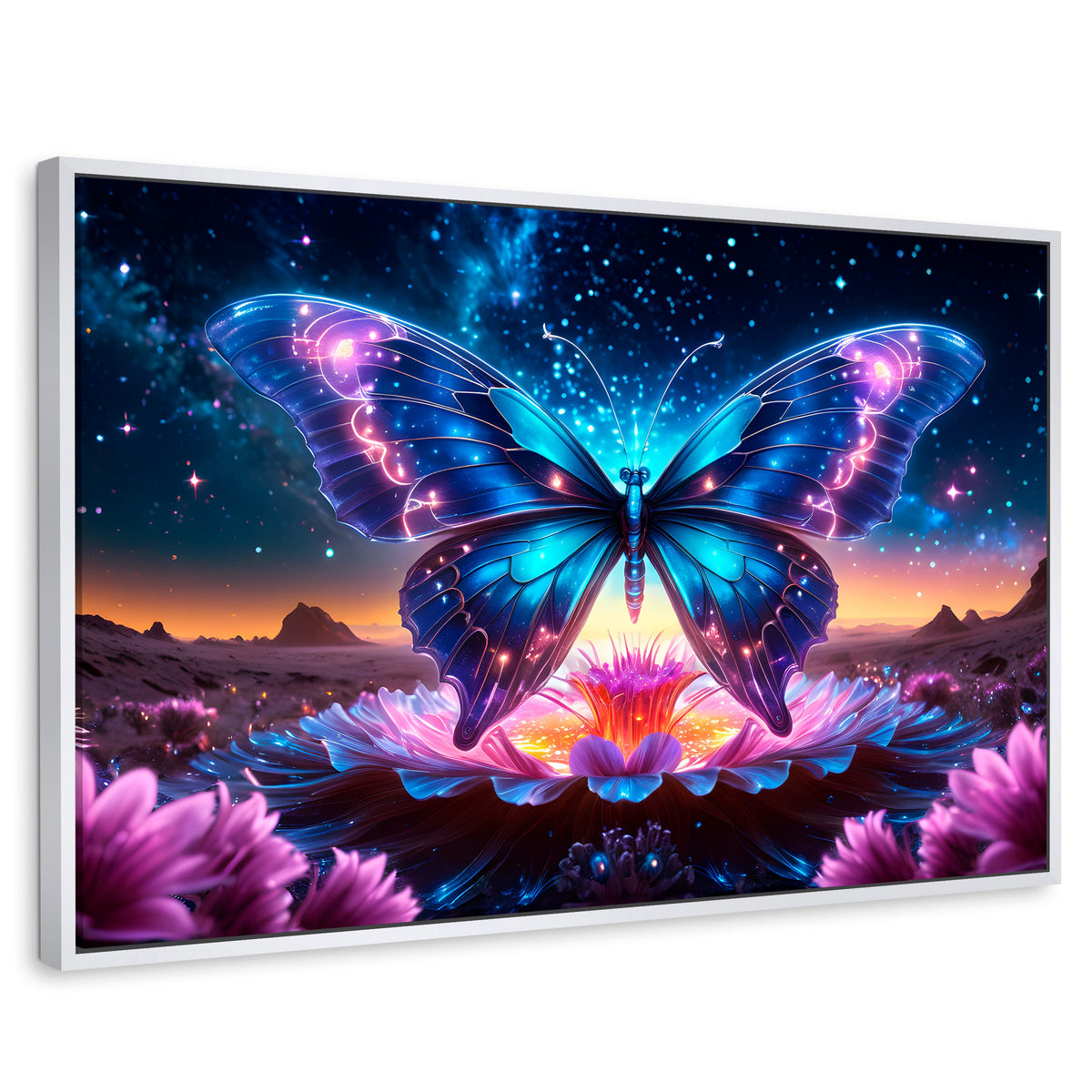 Cuadros Decorativos Canvas Revolution | Mariposa Encantada | Rectangular | Portada | Marco Blanco