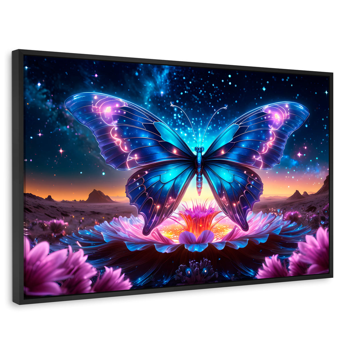 Cuadros Decorativos Canvas Revolution | Mariposa Encantada | Rectangular | Portada | Marco Negro