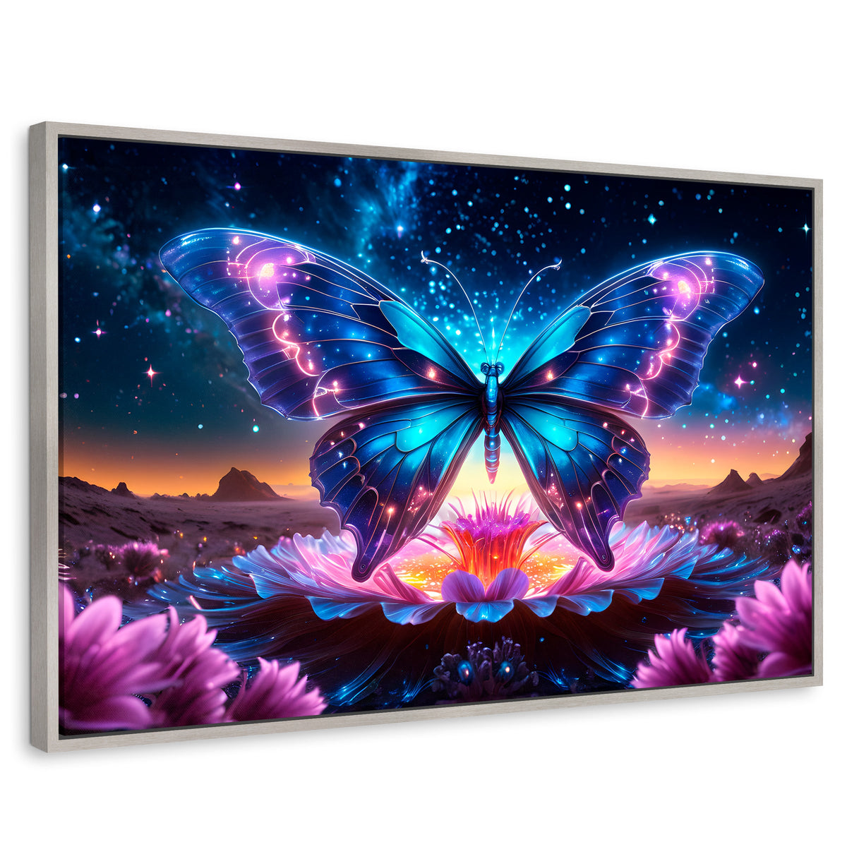 Cuadros Decorativos Canvas Revolution | Mariposa Encantada | Rectangular | Portada | Marco Plateado