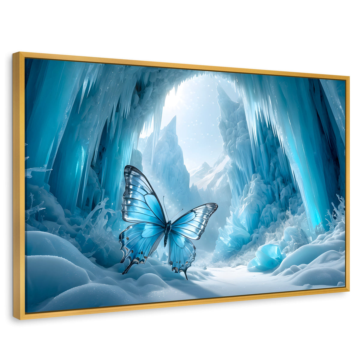 Cuadros Decorativos Canvas Revolution | Mariposa Glacial | Rectangular | Portada | Marco Dorado