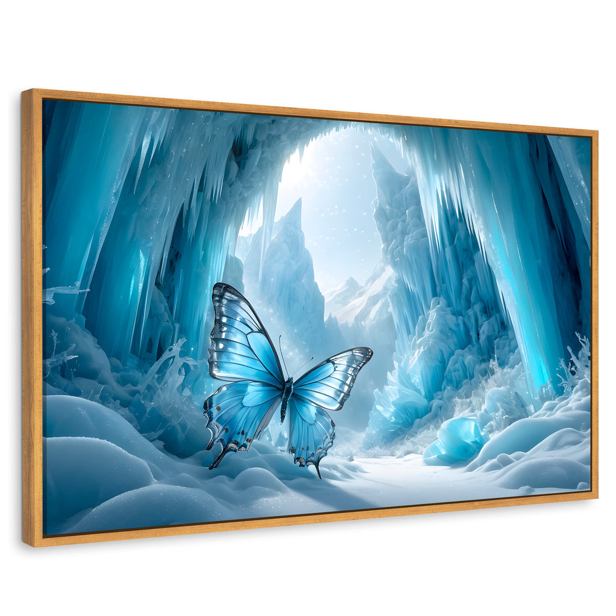 Cuadros Decorativos Canvas Revolution | Mariposa Glacial | Rectangular | Portada | Marco Madera