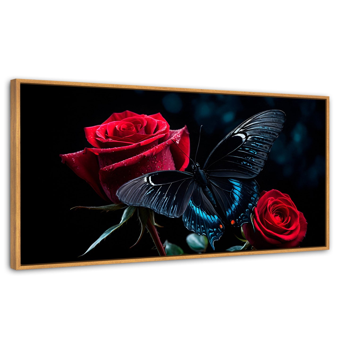 Cuadros Decorativos Canvas Revolution | Mariposa Nocturna | Panoramico | Portada | Marco Negro