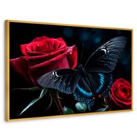 Cuadros Decorativos Canvas Revolution | Mariposa Nocturna | Rectangular | Portada | Marco Dorado