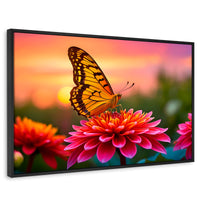 Cuadros Decorativos Canvas Revolution | Mariposa Radiante | Rectangular | Portada | Marco Negro