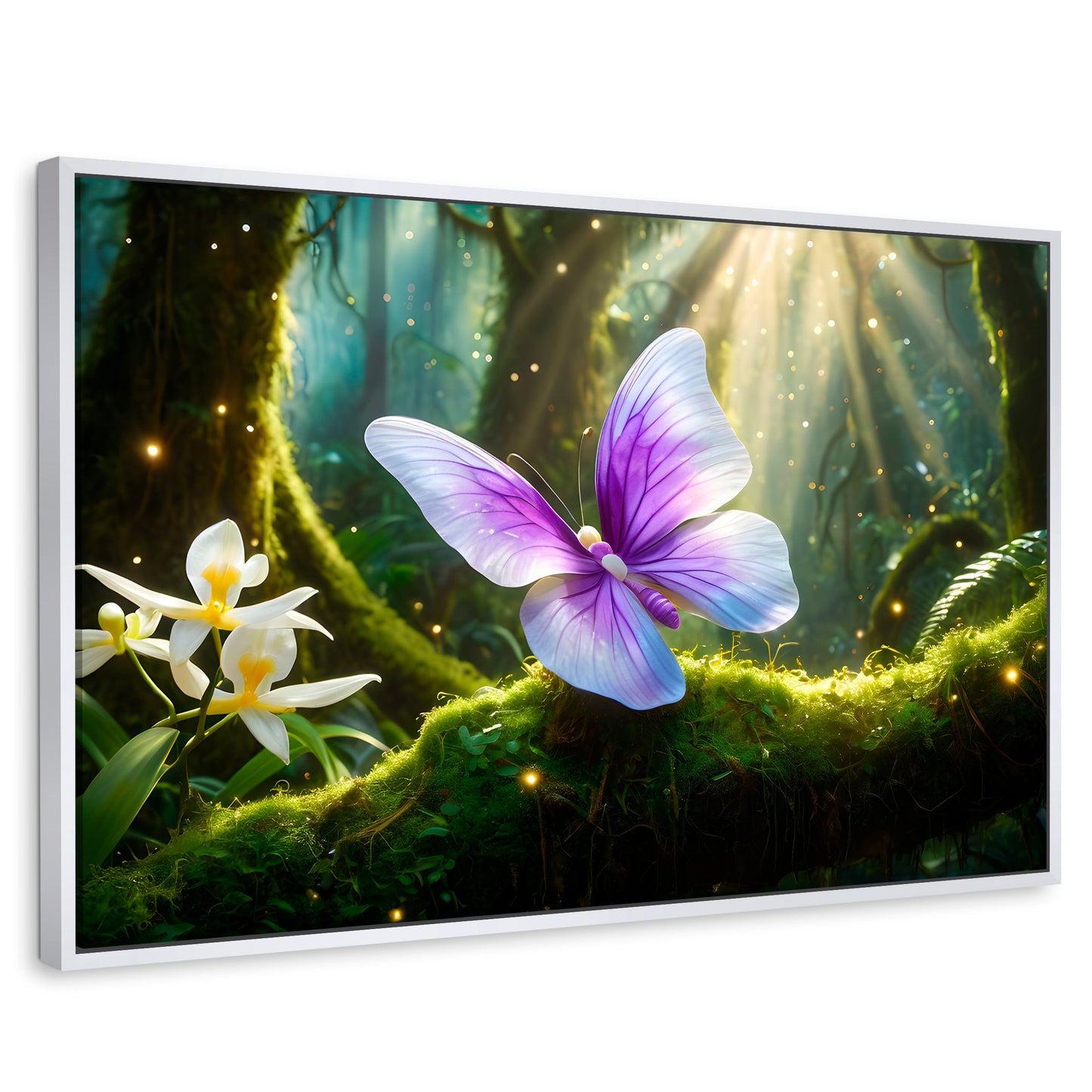 Cuadros Decorativos Canvas Revolution | Mariposa Silvestre | Rectangular | Portada | Marco Blanco