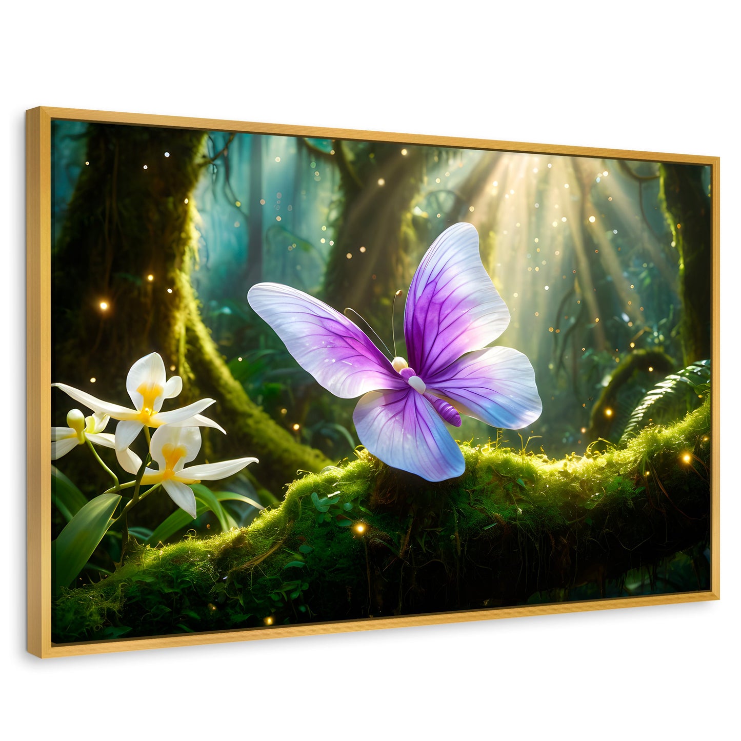 Cuadros Decorativos Canvas Revolution | Mariposa Silvestre | Rectangular | Portada | Marco Dorado