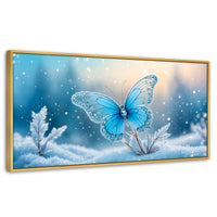 Cuadros Decorativos Canvas Revolution | Mariposa Y Nieve | Panoramico | Portada | Marco Madera