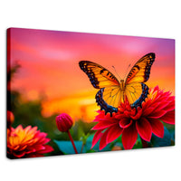 Cuadros Decorativos Canvas Revolution | Mariposa Y Petalos | Rectangular | Portada | Marco SinMarco