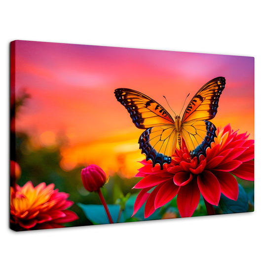 Cuadros Decorativos Canvas Revolution | Mariposa Y Petalos | Rectangular | Portada | Marco SinMarco