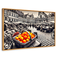 Cuadros Decorativos Canvas Revolution | Mercado Naranja | Rectangular | Portada | Marco Madera
