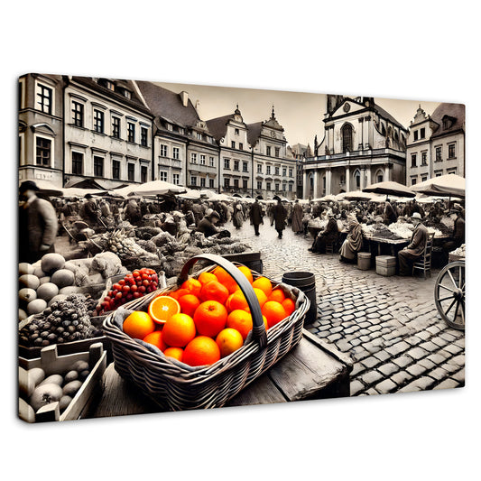 Cuadros Decorativos Canvas Revolution | Mercado Naranja | Rectangular | Portada | Marco SinMarco