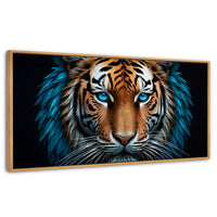Cuadros Decorativos Canvas Revolution | Mirada Azul Salvaje | Panoramico | Portada | Marco Madera