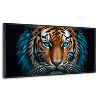 Cuadros Decorativos Canvas Revolution | Mirada Azul Salvaje | Panoramico | Portada | Marco Negro