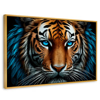 Cuadros Decorativos Canvas Revolution | Mirada Azul Salvaje | Rectangular | Portada | Marco Dorado