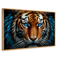 Cuadros Decorativos Canvas Revolution | Mirada Azul Salvaje | Rectangular | Portada | Marco Madera
