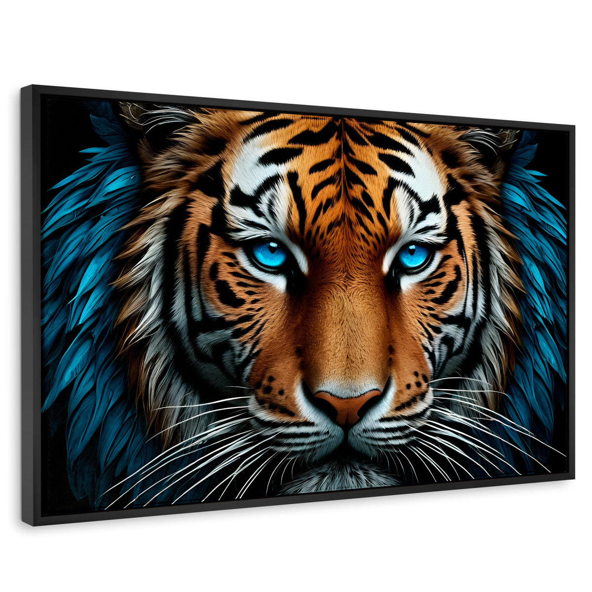 Cuadros Decorativos Canvas Revolution | Mirada Azul Salvaje | Rectangular | Portada | Marco Negro