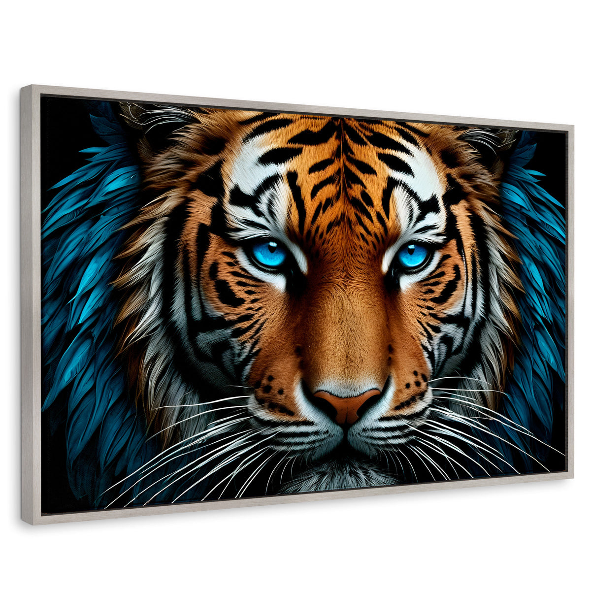 Cuadros Decorativos Canvas Revolution | Mirada Azul Salvaje | Rectangular | Portada | Marco Plateado