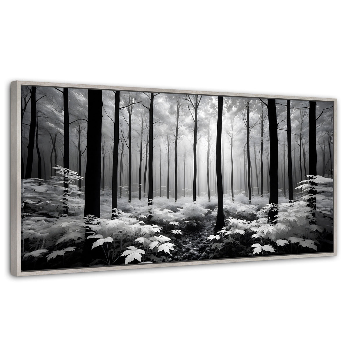 Cuadros Decorativos Canvas Revolution | Misterio En Bosque | Panoramico | Portada | Marco Blanco