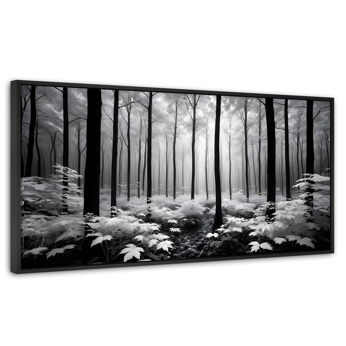 Cuadros Decorativos Canvas Revolution | Misterio En Bosque | Panoramico | Portada | Marco Plateado