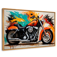 Cuadros Decorativos Canvas Revolution | Motocicleta Clasica | Rectangular | Portada | Marco Madera
