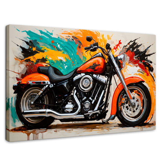 Cuadros Decorativos Canvas Revolution | Motocicleta Clasica | Rectangular | Portada | Marco SinMarco