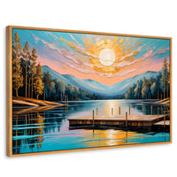 Cuadros Decorativos Canvas Revolution | Muelle Brillante | Rectangular | Portada | Marco Madera
