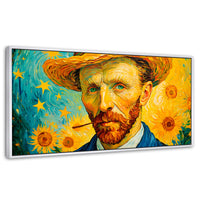 Cuadros Decorativos Canvas Revolution | Nocturno De Girasol | Panoramico | Portada | Marco Blanco
