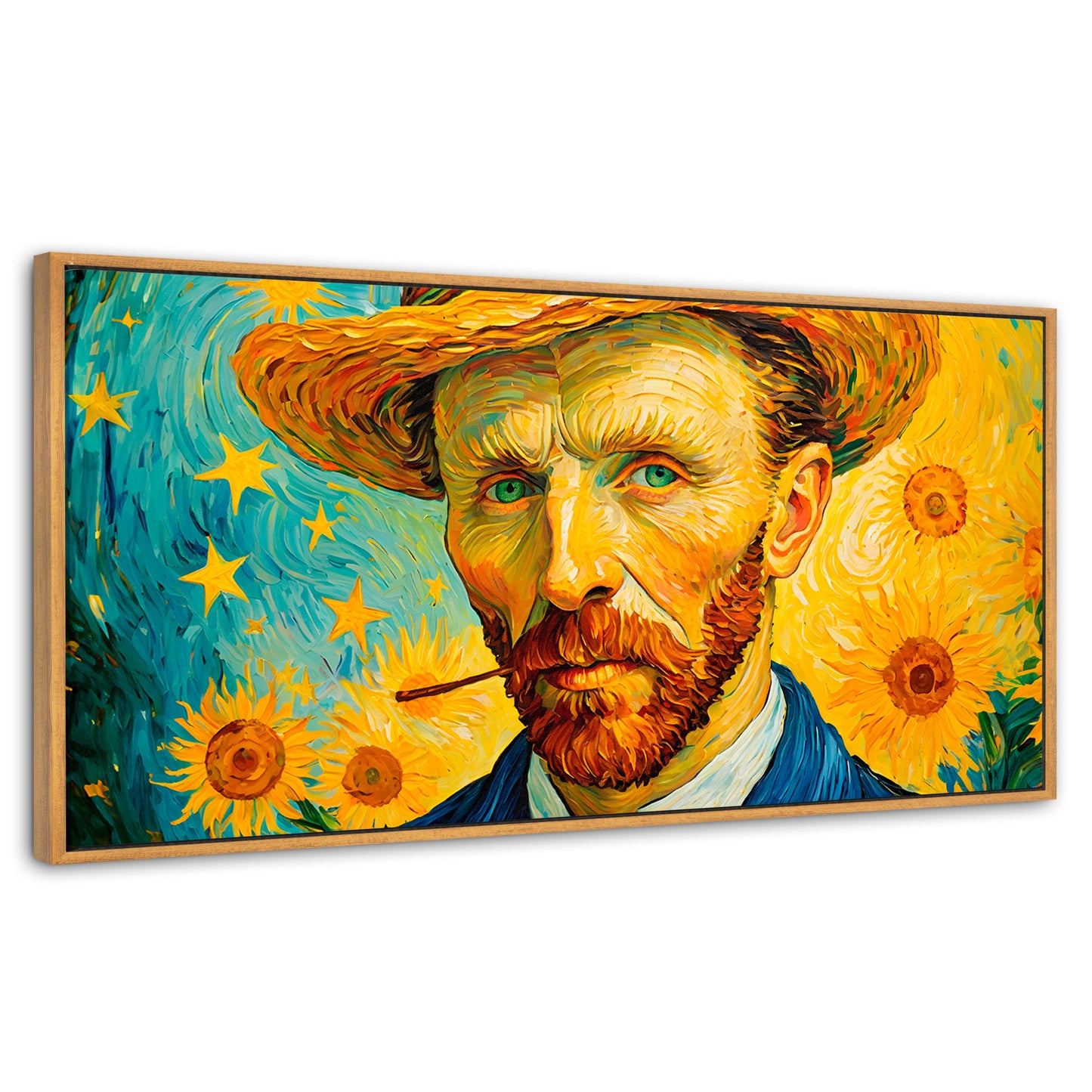 Cuadros Decorativos Canvas Revolution | Nocturno De Girasol | Panoramico | Portada | Marco Madera