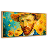 Cuadros Decorativos Canvas Revolution | Nocturno De Girasol | Panoramico | Portada | Marco Madera