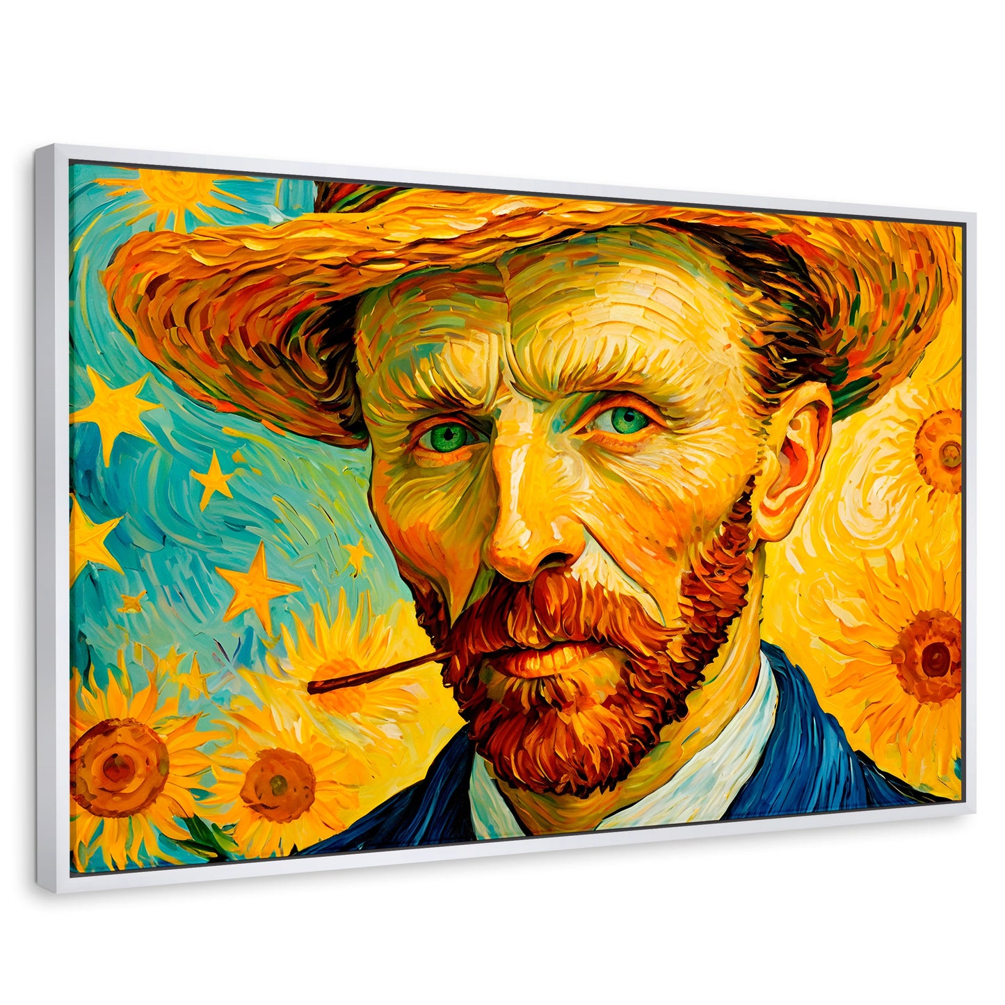 Cuadros Decorativos Canvas Revolution | Nocturno De Girasol | Rectangular | Portada | Marco Blanco