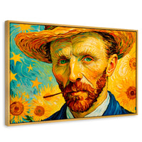 Cuadros Decorativos Canvas Revolution | Nocturno De Girasol | Rectangular | Portada | Marco Dorado