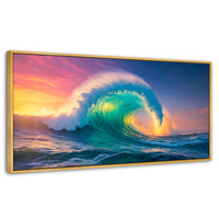 Cuadros Decorativos Canvas Revolution | Ola Oceanica Ocaso | Panoramico | Portada