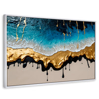 Cuadros Decorativos Canvas Revolution | Olas Azul Doradas | Rectangular | Portada