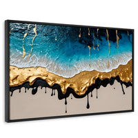 Cuadros Decorativos Canvas Revolution | Olas Azul Doradas | Rectangular | Portada