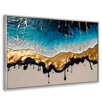 Cuadros Decorativos Canvas Revolution | Olas Azul Doradas | Rectangular | Portada