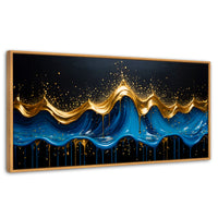 Cuadros Decorativos Canvas Revolution | Ondas Preciosas | Panoramico | Portada | Marco Negro